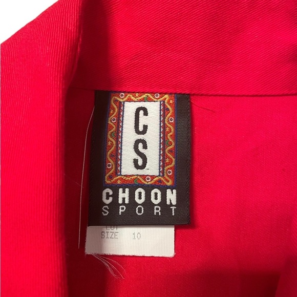 Choon Sport Red vintage 80s jean style jacket size 10 - Picture 10 of 11